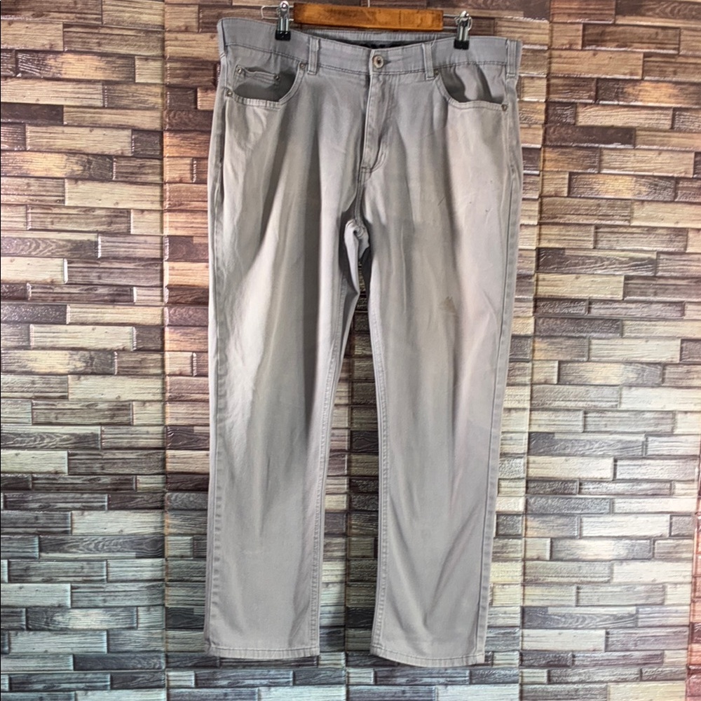 Iron Co. Straight Leg Jeans Men's 36x30 Gray Flat Front 5-Pocket Work/Yard Jeans
